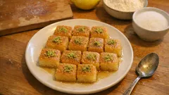 Soğuk şerbet + sıcak tatlı: Yoğurtlu şerbetli irmik tatlısı tarifi