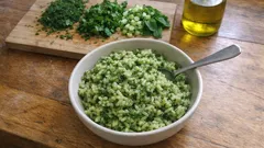 Zeytinyağlı Yeşil Pilav tarifi: taze otlarla ferah, tane tane bir pilav