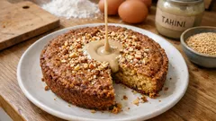 Çıtır susam kaplı tahinli tart kek: çay saatine çok yakışan pratik tarif