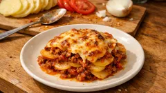 Kıymalı Yaprak Patates: kavurmadan yapılan, fırında tam kıvamında tepsi yemeği